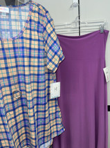 NEW LuLaRoe Medium Solid Purple Pink Slinky Maxi Skirt Dress - £34.70 GBP