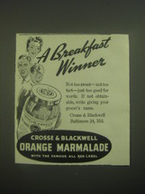 1945 Crosse &amp; Blackwell Orange Marmalade Ad - A breakfast winner - £14.65 GBP