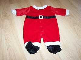 Infant Size Small 0-3 Months Santa Suit Footed Sleeper Costume Holiday EUC - £11.18 GBP