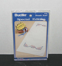 Bucilla Stamped Cross Stitch Dresser Scarf Daisy Bouquet NEW - £11.85 GBP