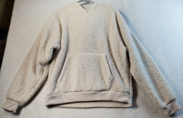 American Eagle Outfitters Hoodie Womens Small Cream Sherpa Polyester Long Sleeve - £11.85 GBP