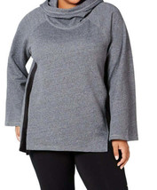 Calvin Klein Womens Cowl Neck Velour Hoodie Size Medium Color Heather Black - $60.00