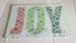 Vintage Glass Cutting Chopping Board Joy 11.75x8 Inch Textured - $15.99