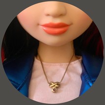 18 inch Fashion Doll Jewelry •Slide Pendant Purple Rhinestone Gold Tone Necklace - £7.02 GBP