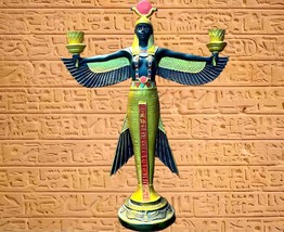 Isis Goddess Handmade Statue candle holder, Isis with Open Wings Egyptian figuri - $189.00