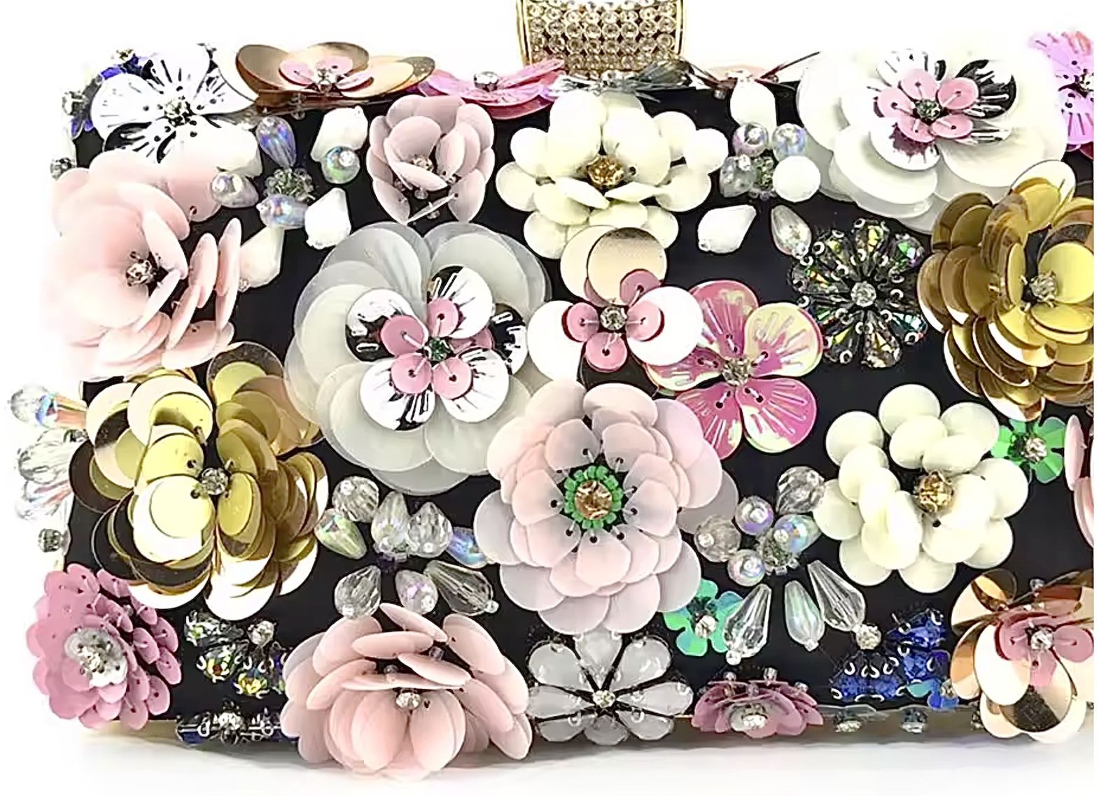 Primary image for TRULY A BEAUTIFUL ELEGANT  Clutch Sequins Crystal beads Flowers hand bag❤️