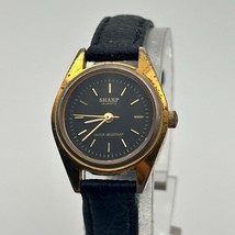 Ladies Sharp Gold Tone Black Leather Stainless Steel Women’s Quartz Watch - $19.35 Ladies Sharp Gold Tone Black Leather Stainless Steel Women’s Quartz Watch - $19.35