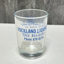 Vtg Advertising Shot Glass Rockland MA Liquors Men Women Hogs - £18.99 GBP