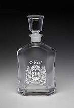 O&#39;Neal Irish Coat of Arms Whiskey Decanter (Sand Etched) - £37.51 GBP