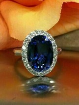 2.50 Ct Oval Cut  CZ Blue Sapphire Engagement Ring 14k White Gold Plated - £91.80 GBP