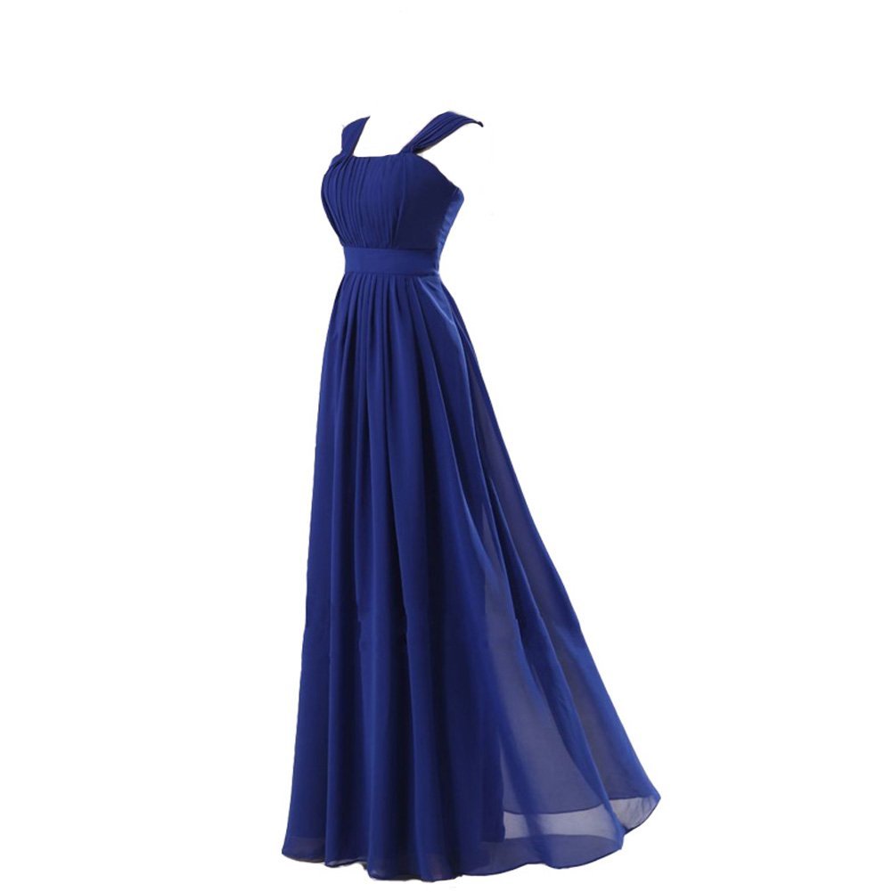 Kivary Women's Long Chiffon Simple Cap Sleeves Corset Prom Bridesmaid Dresses Ro