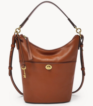 Fossil Talulla Small Hobo Bag Brown Leather SHB3034213 Brandy NWT $230 Retail FS - £93.94 GBP