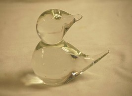 Elegant Whimsical Duck Bird Clear Crystal Art Glass Animal Figurine Pape... - $19.79