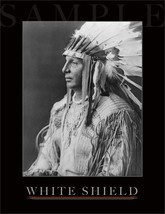 8.5x11 Vintage Native American &quot;WHITE SHIELD&quot; Fine Art Print Picture Poster Man - £9.60 GBP