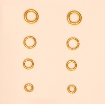 24k solid gold 1 PC  4, 5, 6, 7, 8, 10, 12 mm  open or closed jump ring #b3 - £22.80 GBP