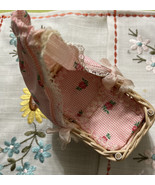 Dollhouse Doll Cradle Made In W Germany Lovely Link Floral Canopy And Ma... - $35.15