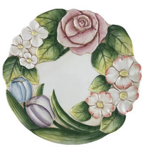 Takahashi San Francisco Plate Hand Painted Floral  High Relief Vintage 8... - $17.72