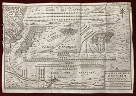 Plan Bataille d&#39;Ensheim 1674 Antique Map Vicomte du Turenne - £36.39 GBP