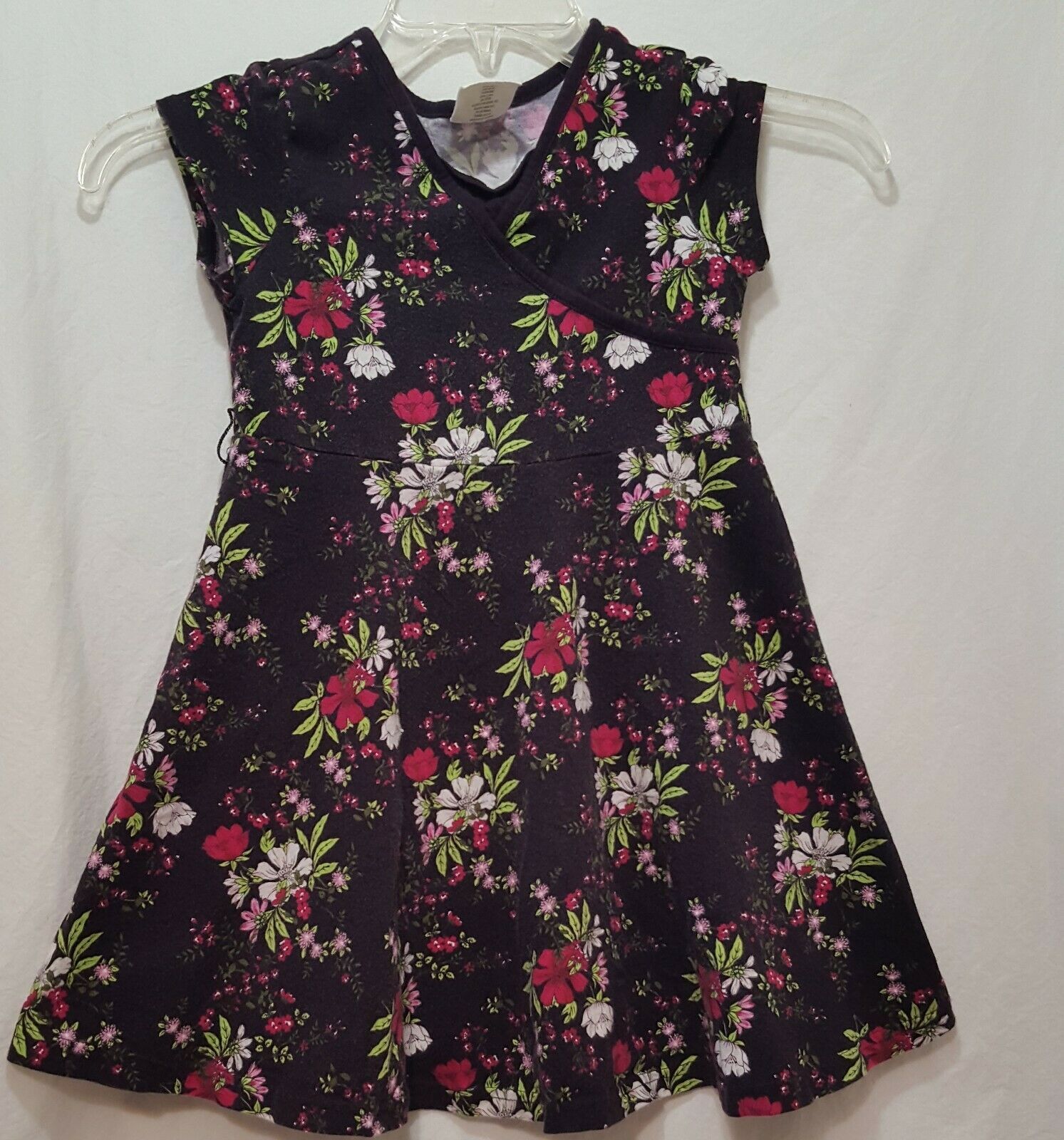 Dress Flowers Summer Size 7 to 8 Girls Crazy8 Black Pink Green - $14.56