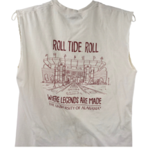 VTG Alabama Crimson Roll Tide Sleeveless Cut White T Shirt Size Medium - £21.87 GBP