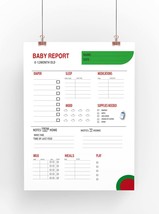 Baby Report, Weekly Report, Potty Training Chart, Ouch Report For Daycare - £1.40 GBP