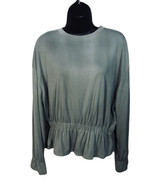 A New Day Top Small Mint Green Ruffle Hem Faux Wrap Women Rib Top Shirt ... - $513.20 MXN