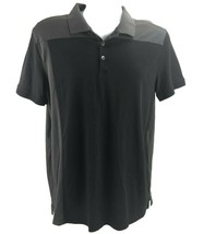 Calvin Klein Slim Fit Polo Shirt Mens L Black Colorblock Cotton Stretch ... - $8.90
