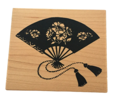 Great Impressions Rubber Stamp Asian Hand Fan Oriental Floral Flowers Card Craft - £6.37 GBP