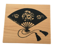 Great Impressions Rubber Stamp Asian Hand Fan Oriental Floral Flowers Card Craft - £5.97 GBP