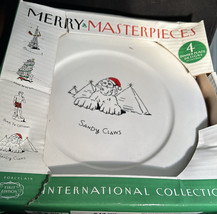 MERRY MASTERPIECES International Christmas 4 Dinner Plates Dayton Hudson... - £15.82 GBP