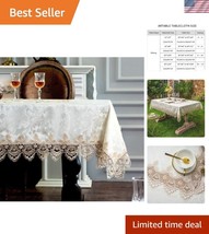 Heavyweight Lace Tablecloth 84x60 Inch - Antique Flower Decor for Gather... - $65.99