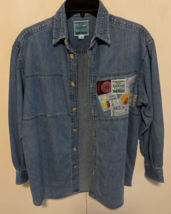 RARE VINTAGE GUESS Dark Blue  Women’s Size 1 JEAN SHIRT - $88.11