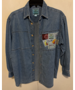 RARE VINTAGE GUESS Dark Blue  Women’s Size 1 JEAN SHIRT - $120.90 CAD