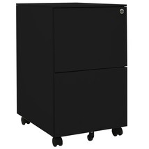 Mobile File Cabinet Black 39x45x67 cm Steel - $113.58