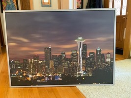 IKEA Seattle Space Needle Photo Canvas &amp; Aluminum Frame Large Picture Art 55x39” - £58.24 GBP