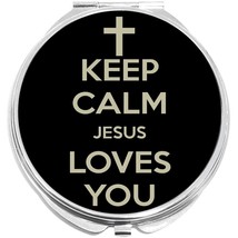 Keep Calm Jesus Loves You Compact with Mirrors - for Pocket or Purse - £9.54 GBP