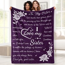 Gifts For Women Purple Flannel Lightweight Soft Blanket To My Sisters For Bed - £30.01 GBP