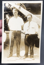 Vintage 1932 RPPC Col Charles Lindbergh&#39;s Refueling Crew Real Photo Post... - $69.96