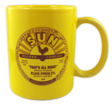 ELVIS Coffee Mug That&#39;s All Right &amp; Blue Moon of Kentucky Label Art Sun Records - £20.35 GBP