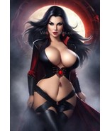 Curvy Vampire Ai Digital Image Picture Photo Wallpaper Trading Card Post... - £1.54 GBP