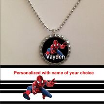 Spiderman personalized necklace with name of your choice great stocking ... - $7.39
