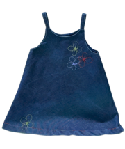 Baby Gap Denim Jumper Girls 2T Vintage 2001 Blue Embroidered Flowers - £13.31 GBP