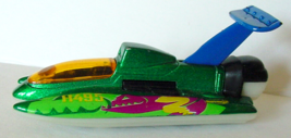 1998 Matchbox HYDROPLANE H495 Green 1:70 Diecast 2 7/8&quot; BOAT w Blue Pink Yellow - $11.83