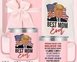 Mothers Day Gifts for Mom Wife, 14Oz Best Mom Ever Trump Mug &amp; Tote Bag ... - £23.62 GBP