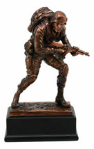 Patriotic Marine Cadet Statue With Base 10&quot;H Ground Combat Rifle Special Force - £44.59 GBP