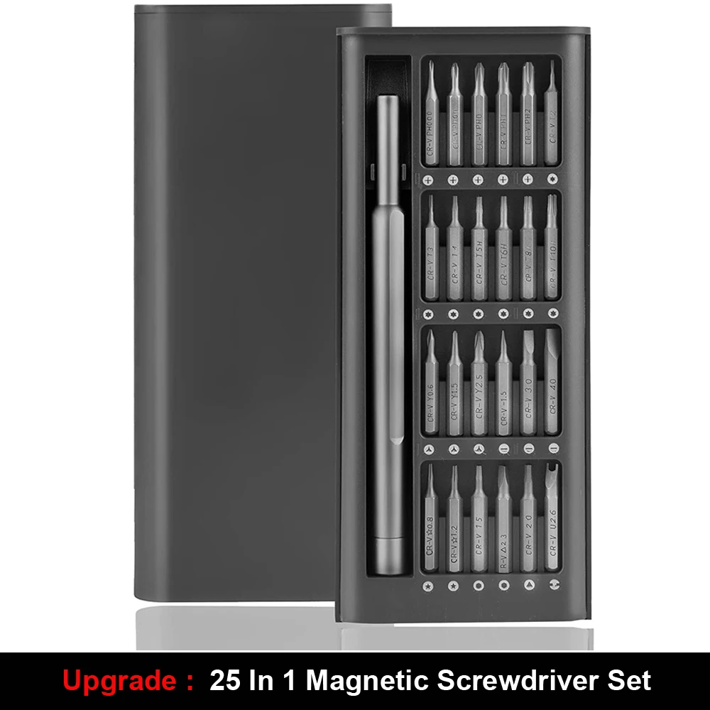 25 In 1 Screwdriver Set Precision Magnetic Screw Driver Bits Torx Hex Bit Handle - £171.04 GBP