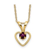 Children&#39;s June Rhodolite Garnet Birthstone Heart Necklace - $260.89 CAD