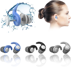 Swimming Ear Plugs for Adults,3 Pairs Waterproof Silicone Reusable Swim Earplugs - £21.04 GBP
