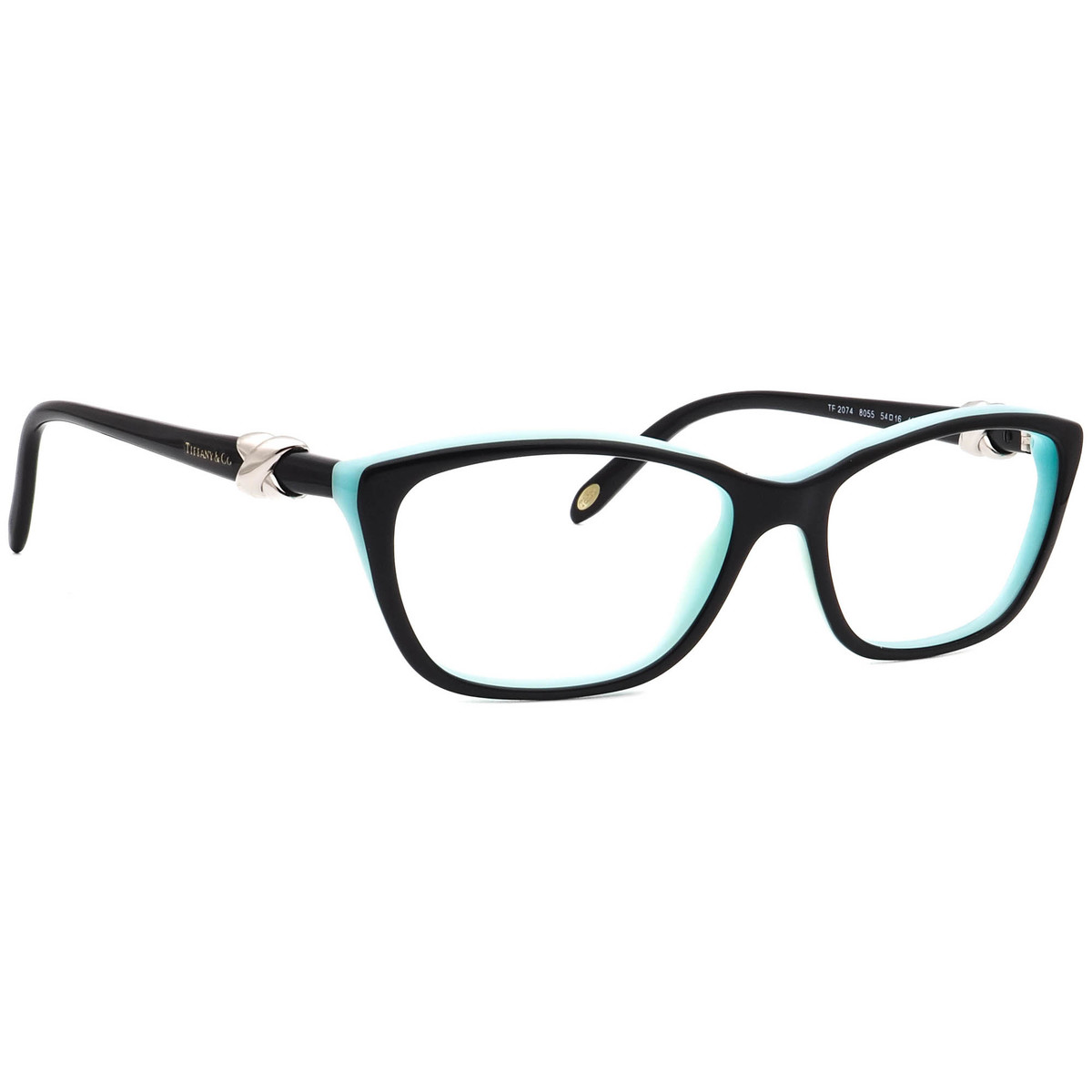 Tiffany &amp; Co. Eyeglasses TF 2074 8055 Black/Blue Cat Eye Frame Italy 54[... - $119.99
