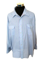 Wrangler Shirt Mens Size 3X Multicolor Stripes Cotton Blend Western Pearl Snaps  - £9.59 GBP